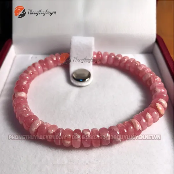 Vòng tay đá Ngọc Vân Mây Hồng 2