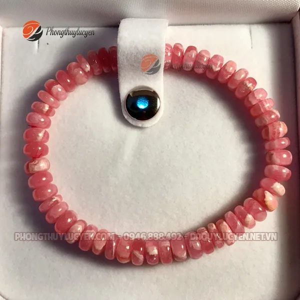 Vòng tay đá Ngọc Vân Mây Hồng 3