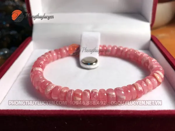 Vòng tay đá Ngọc Vân Mây Hồng 1