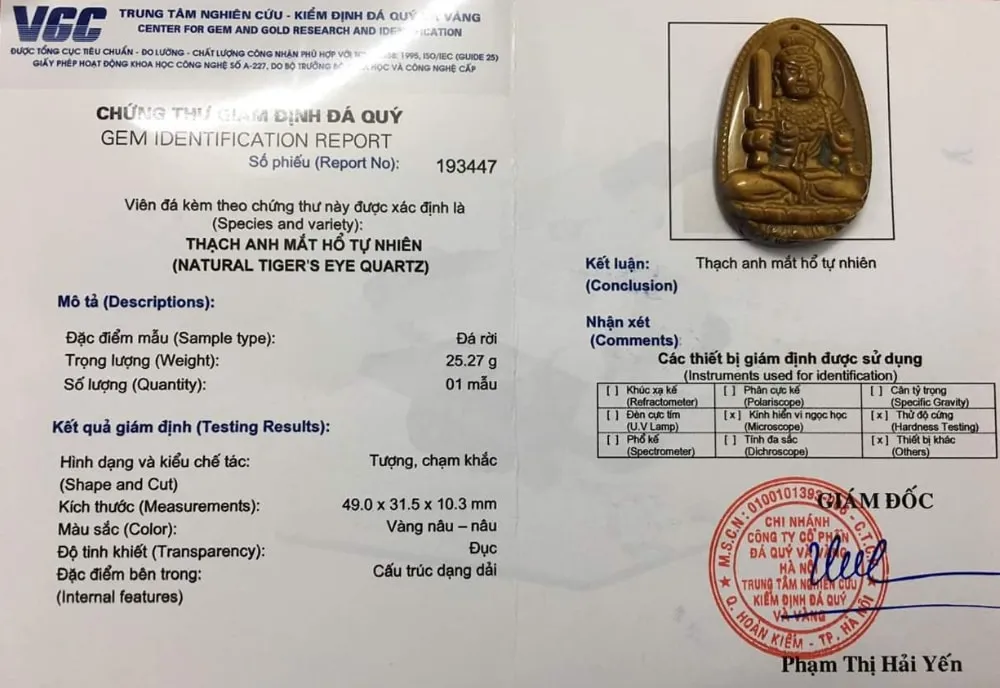 kiểm định mặt phật bất động mắt hổ