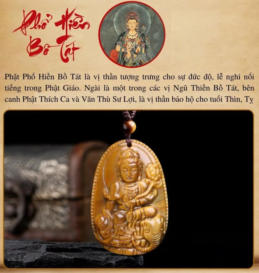 phật phổ hiền bồ tát đá mắt hổ